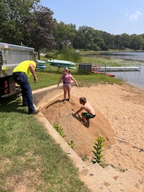 The village actually brought new sand just for them!