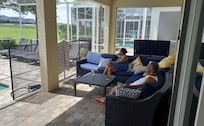 Relaxing in the lanai