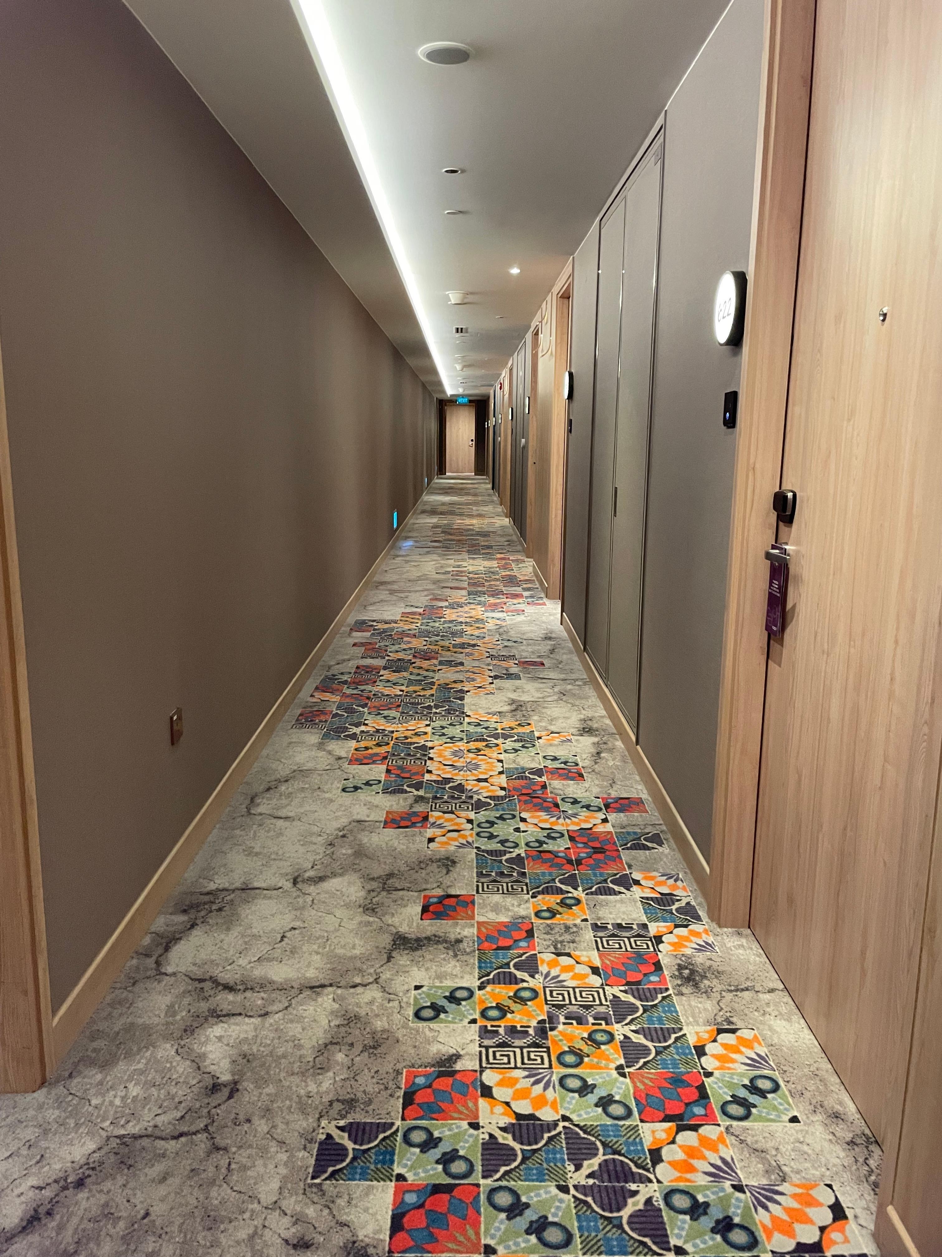 Corridor outside rooms