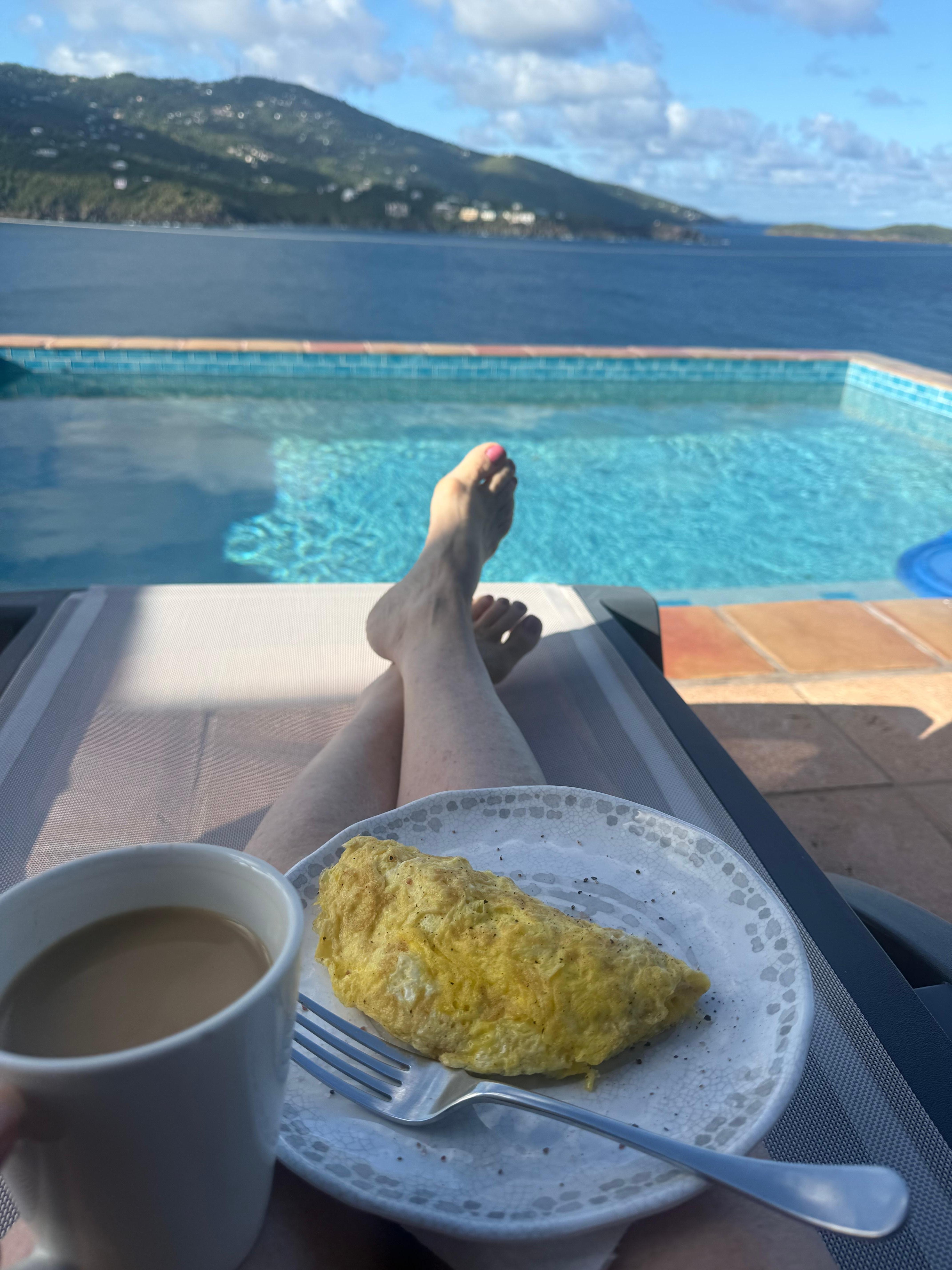 Pool at breakfast time