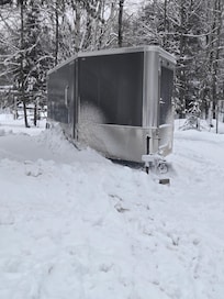 Trailer stuck in driveway