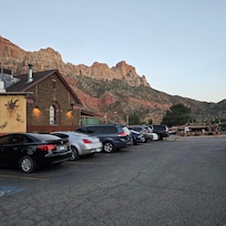 View from porch, lots of parking