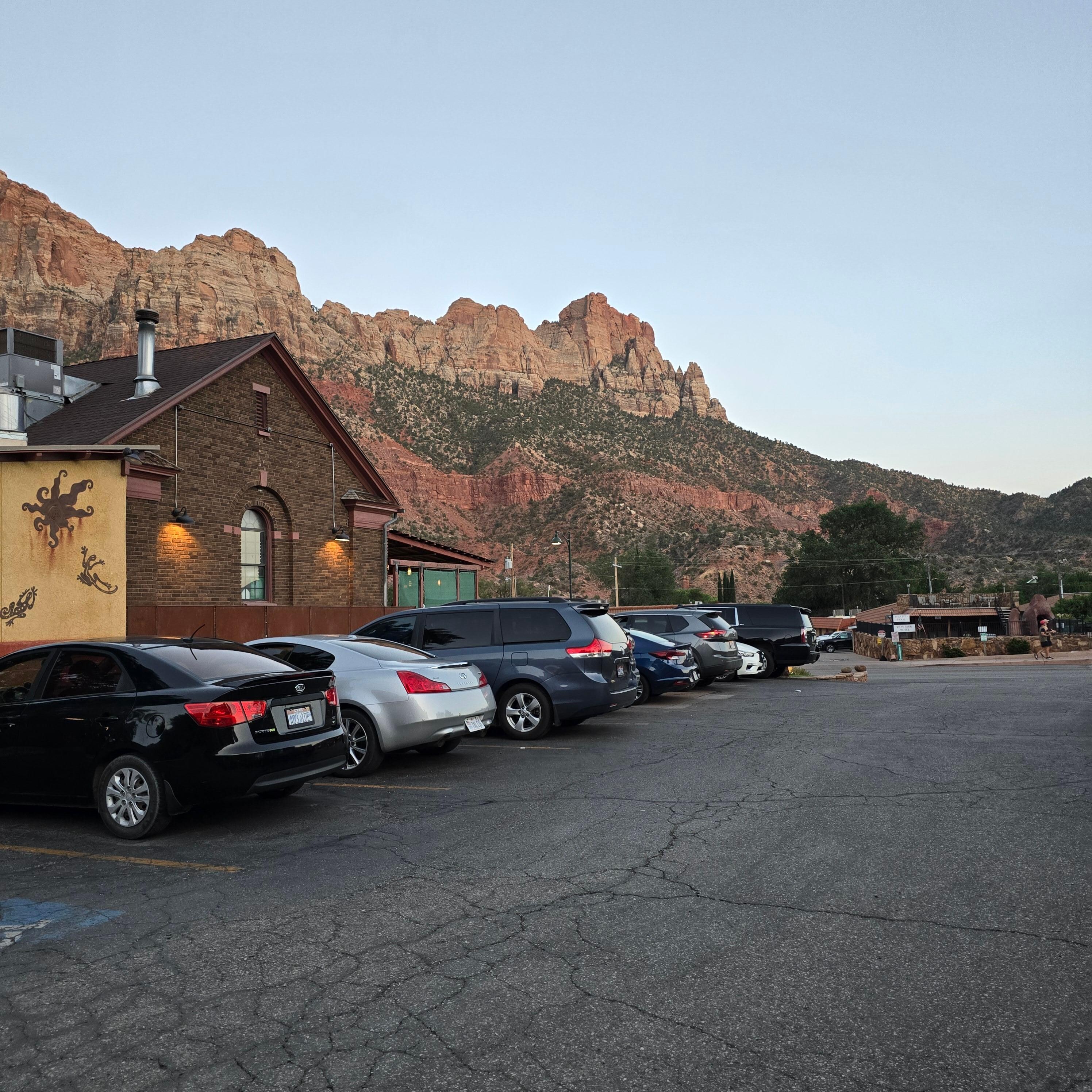 View from porch, lots of parking