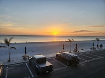 Sunset from our 2nd floor balcony.