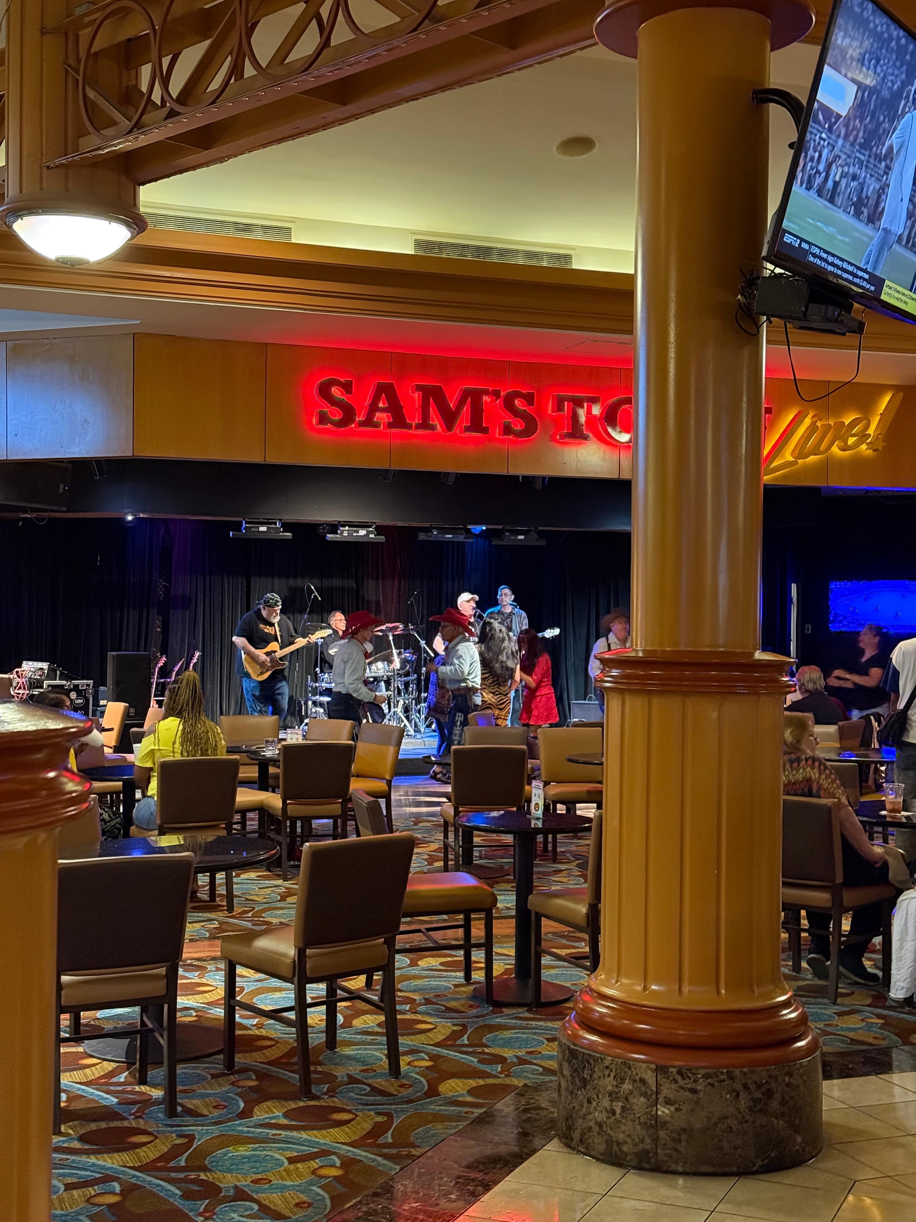 Bar area with some live band