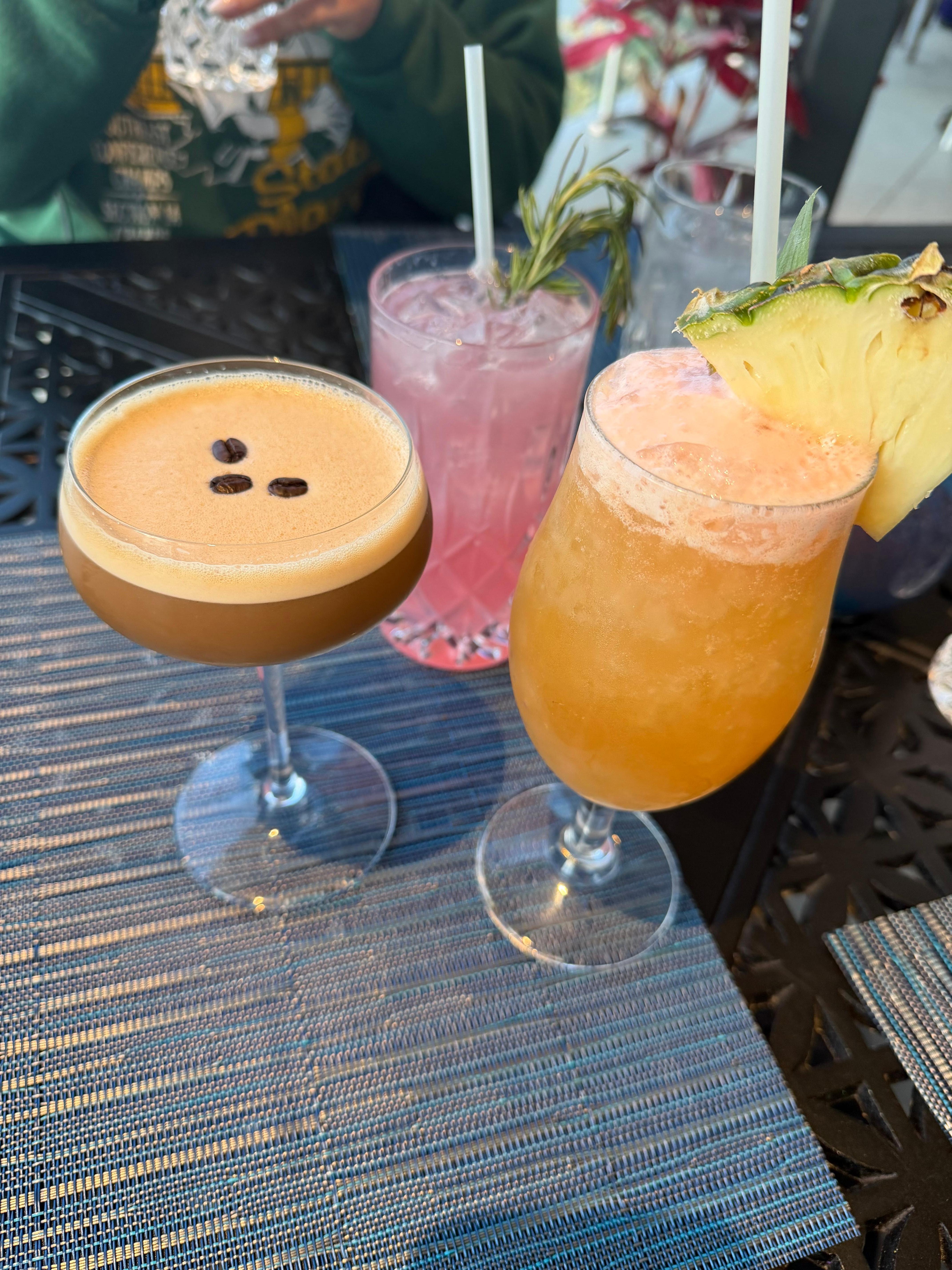 Drinks at the resort restaurant 