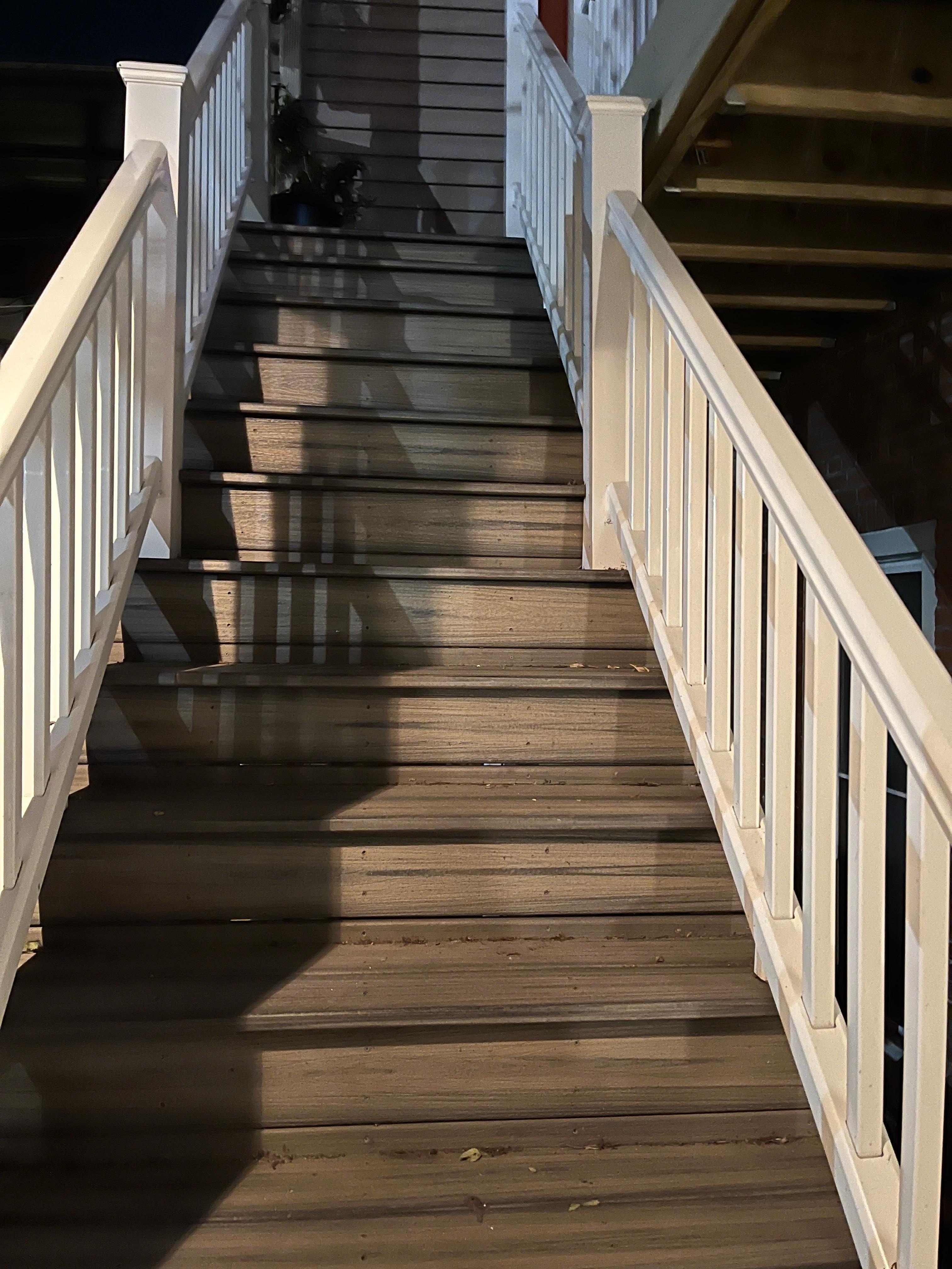 Outside steps up to the apartment.