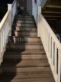 Outside steps up to the apartment.