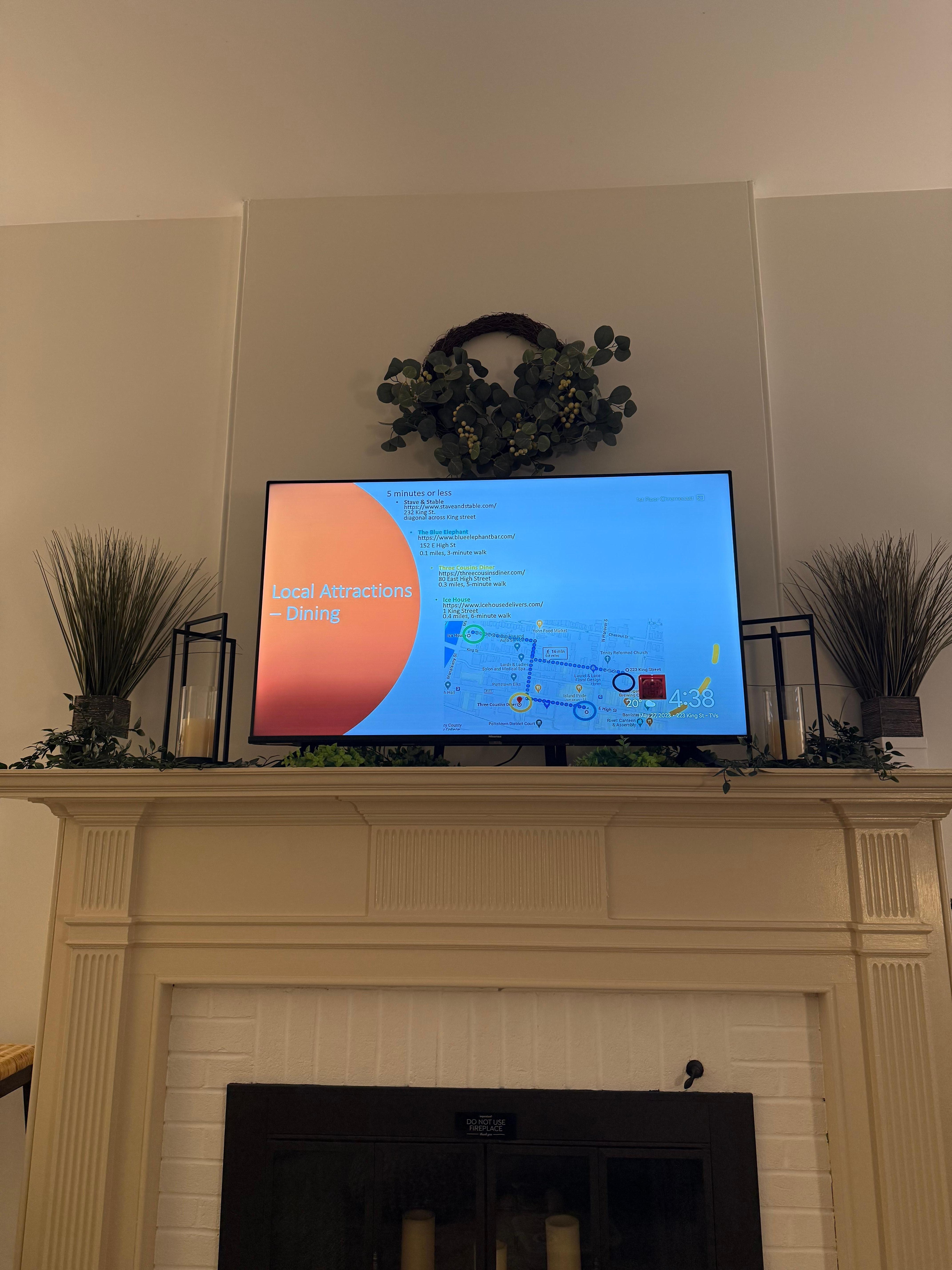 Such a thoughtful detail: recommendations on the TV!