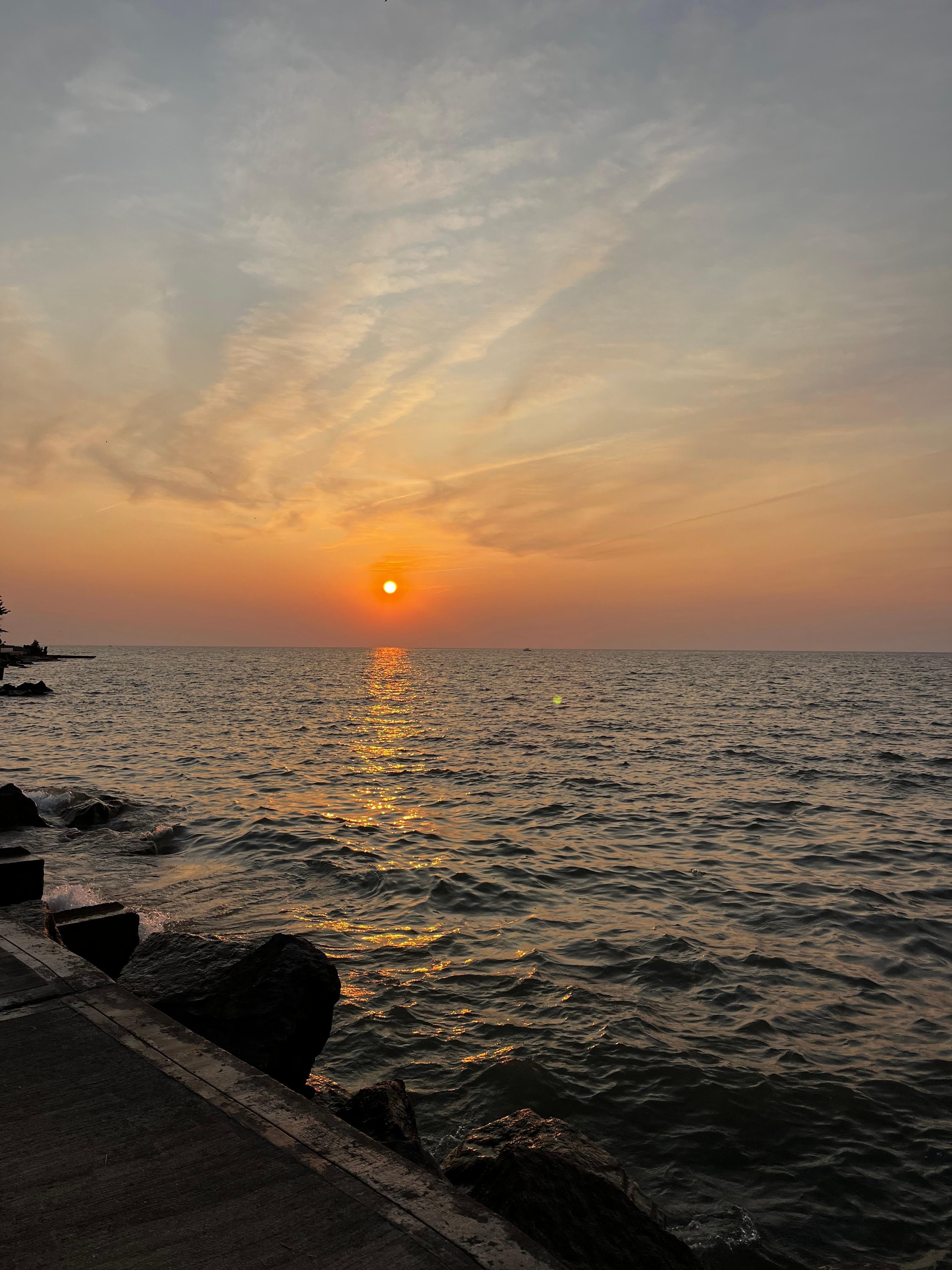 Sunset from the lake front area 
