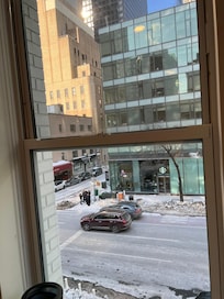 Right across from Starbucks!