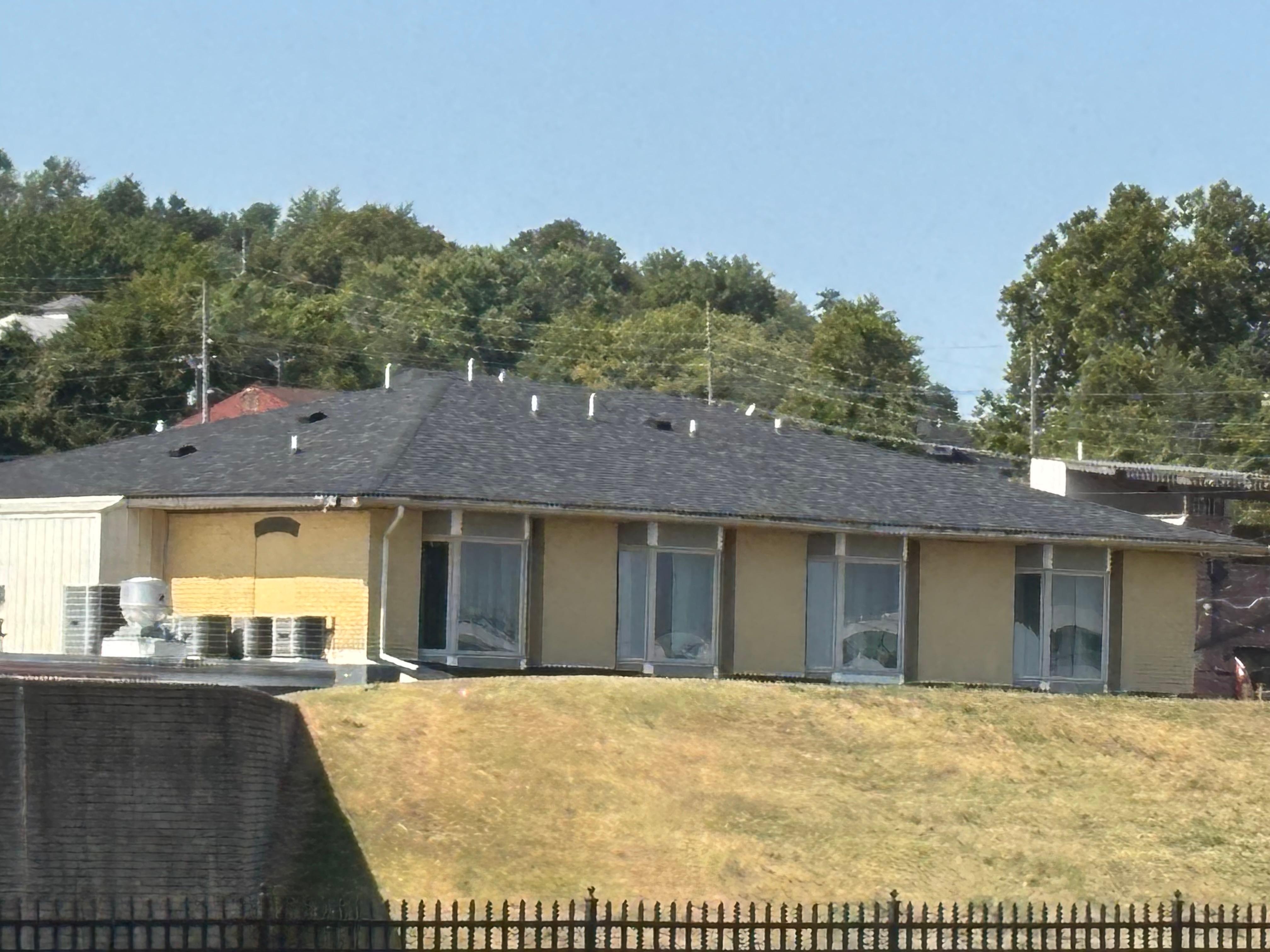 View of hotel from river