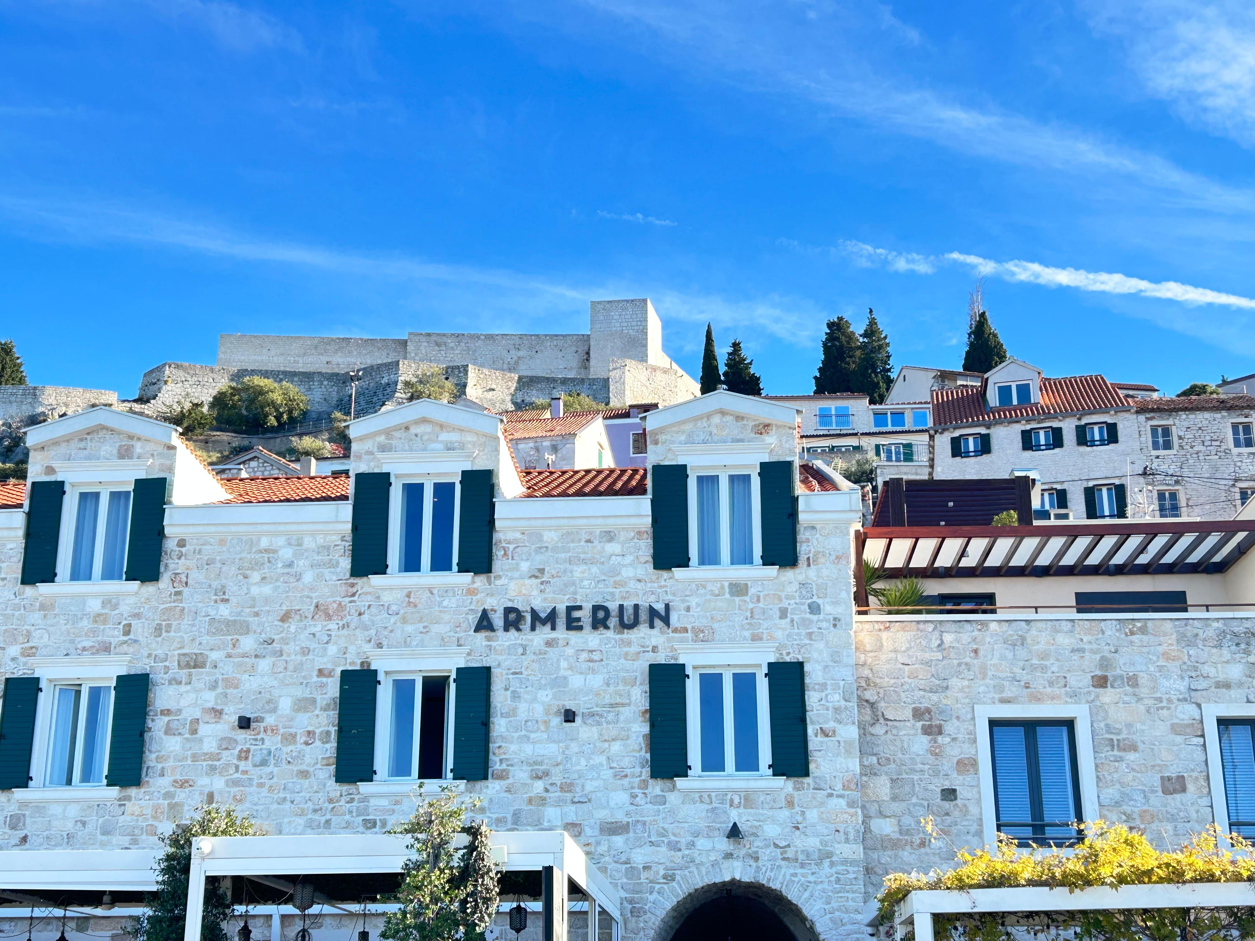 Hotel with castle in background
