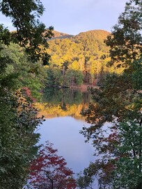 View off the deck at sunset