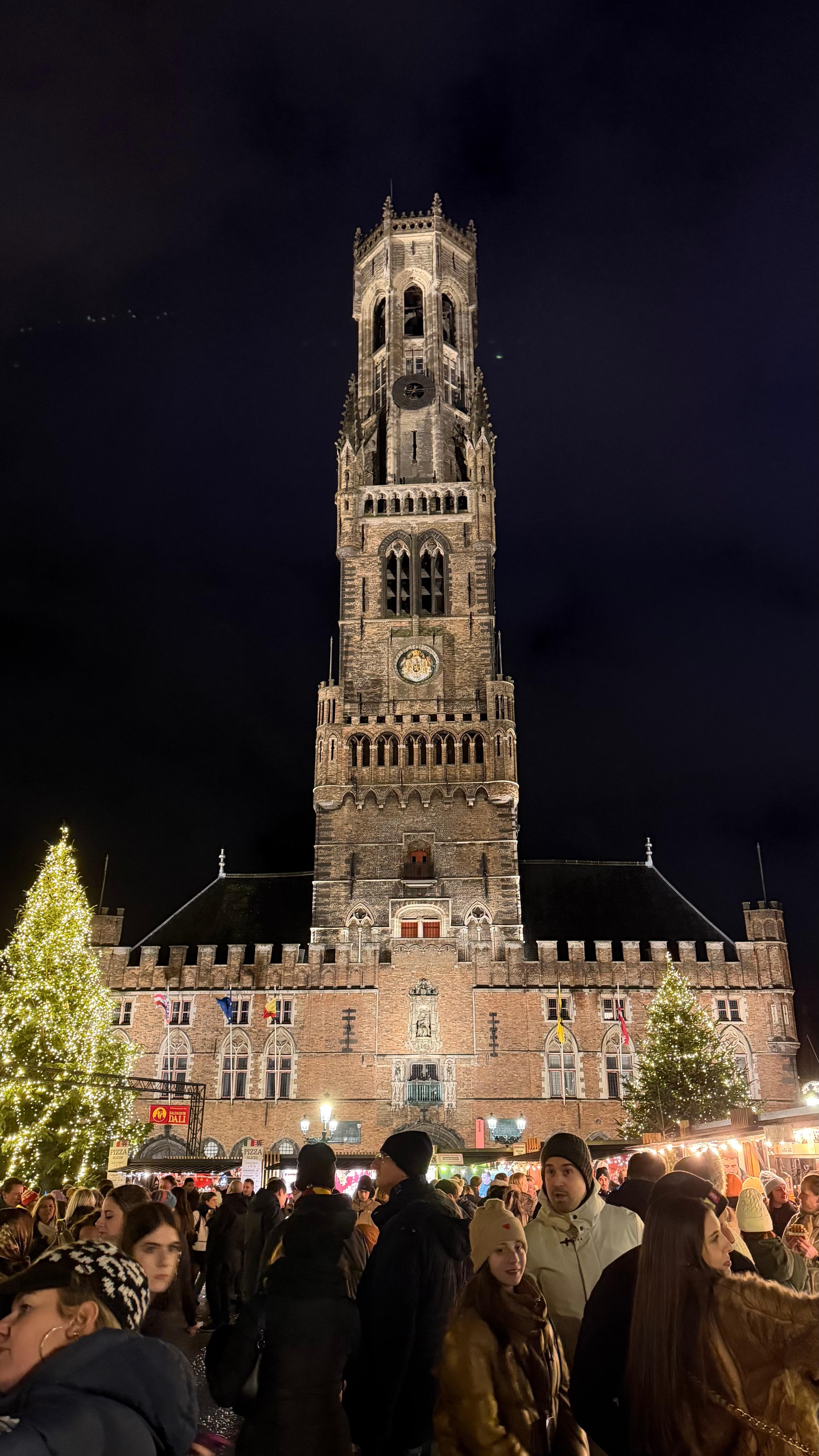The apartment is situated behind the top row of lit windows on the right 