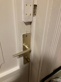Interior locks were removed from the door.