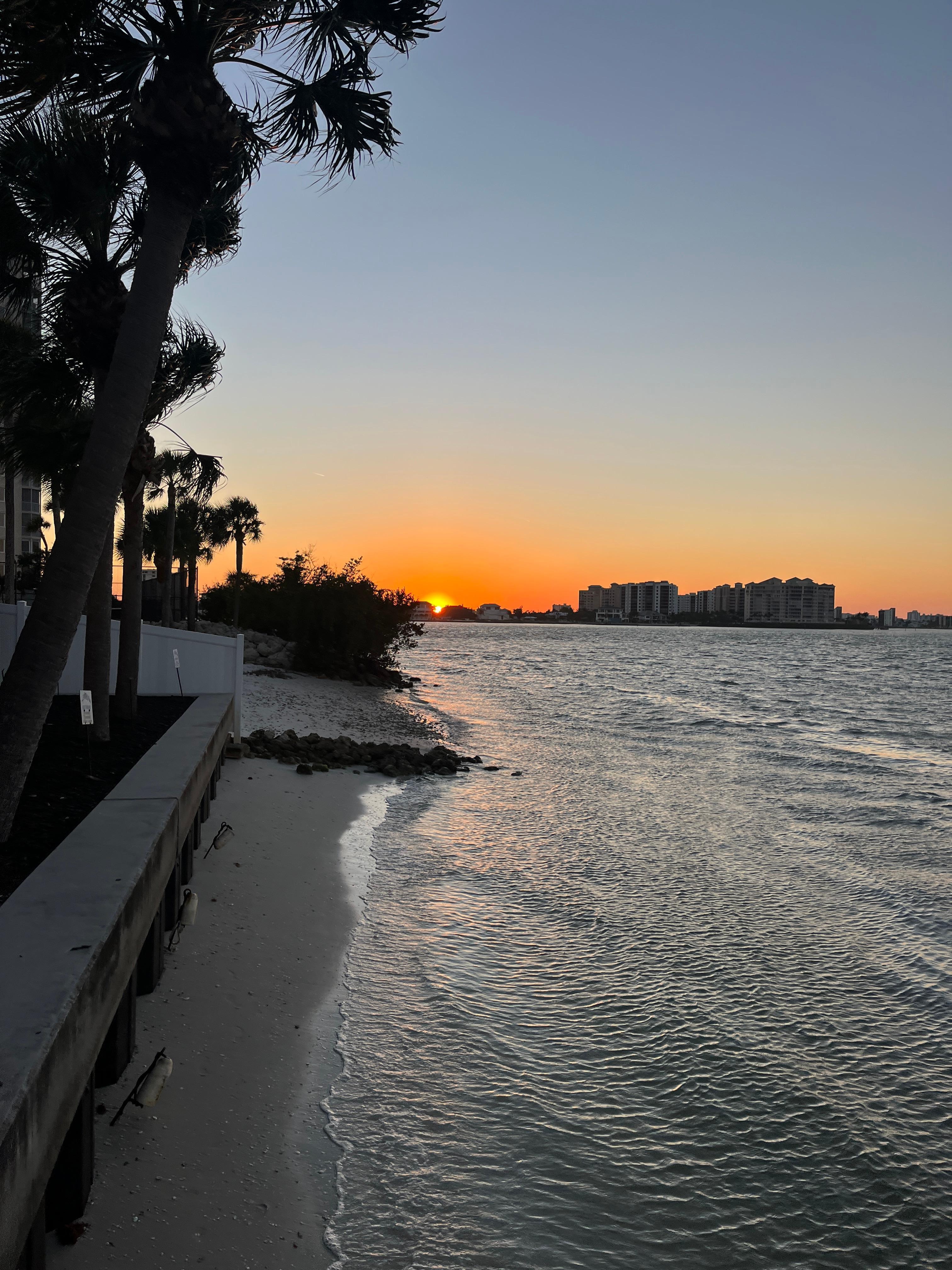 Sunset at Flippers. 200 feet away from condo. 