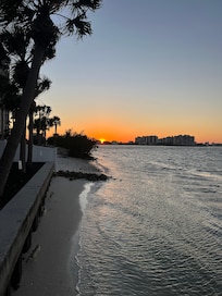 Sunset at Flippers. 200 feet away from condo.
