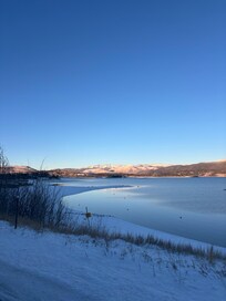 View of the lake after the snow.