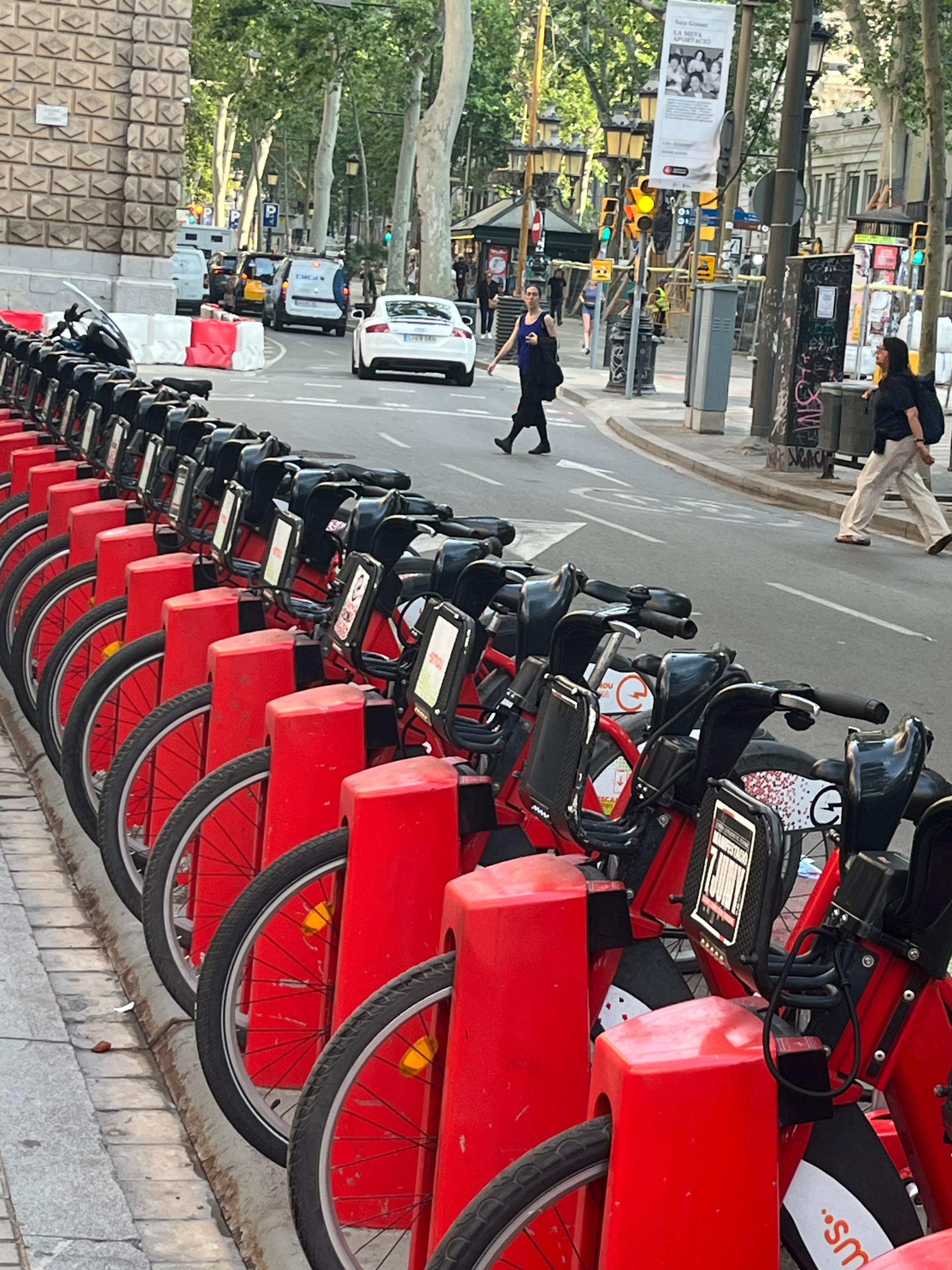 The city is teeming with bikers and walkers