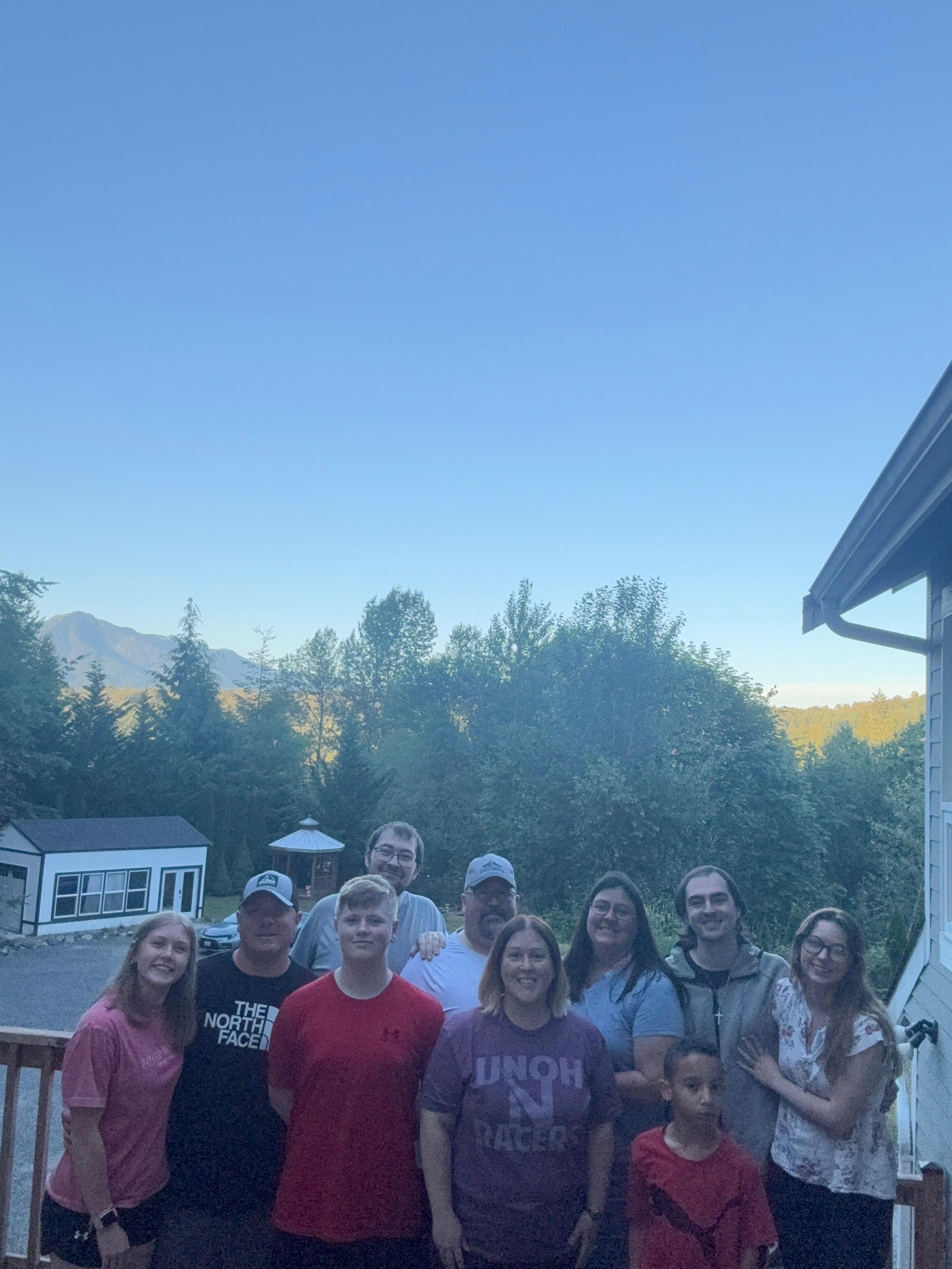 Our family of 5 + my brother’s family (local to the area) came together for meals.