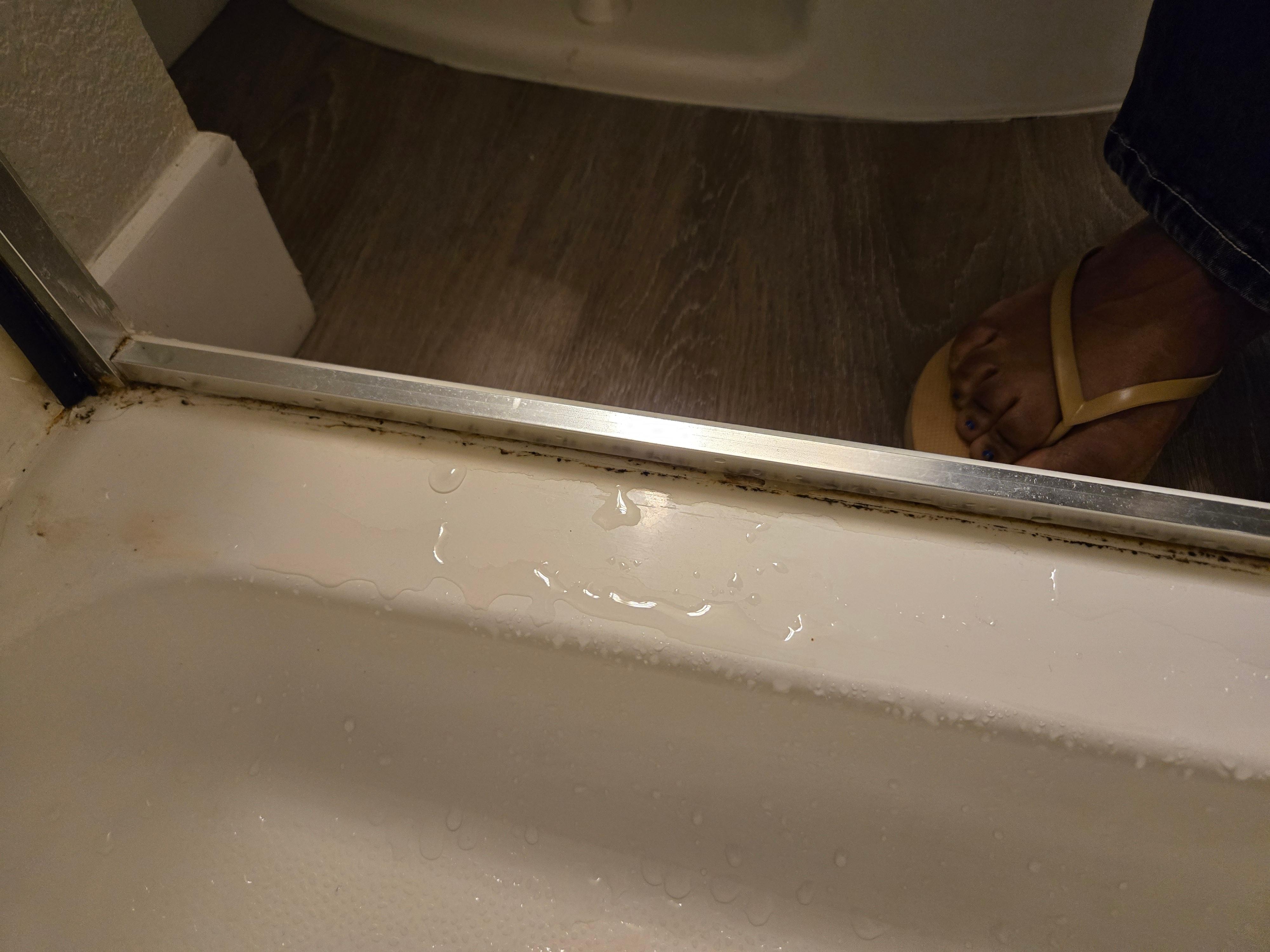 Inside shower stall
