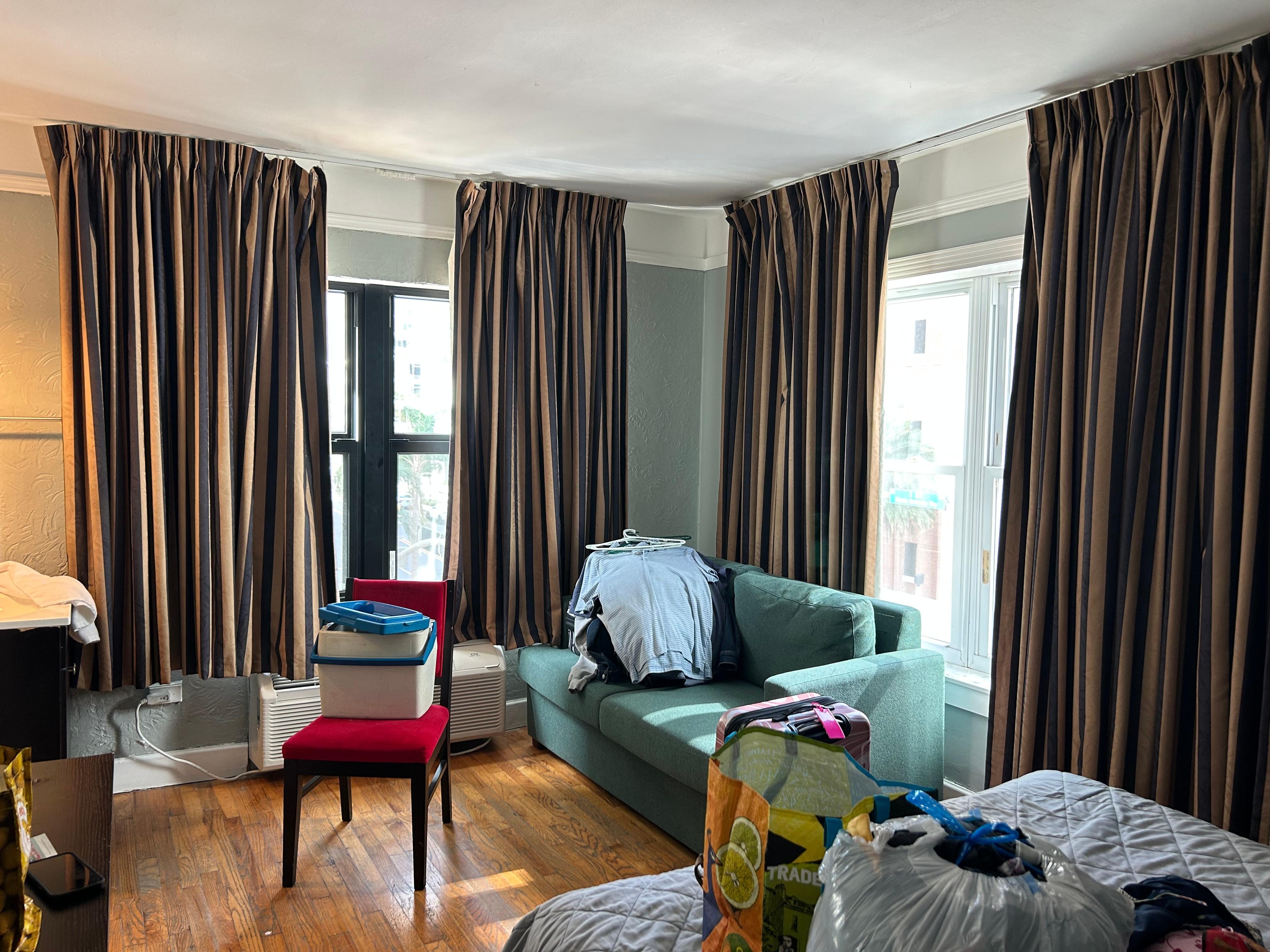 Curtains that don’t close all the way. 