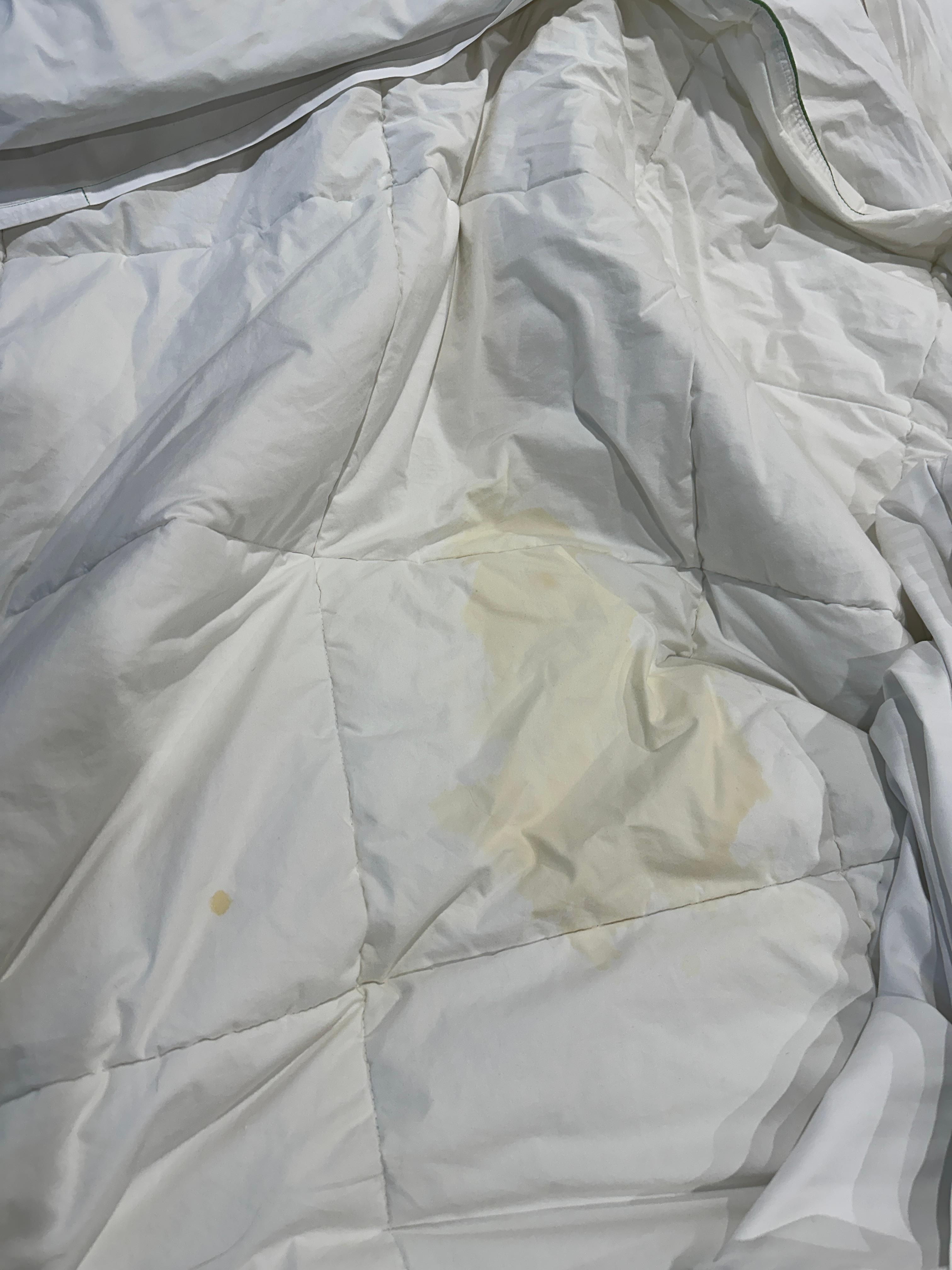 stained duvet