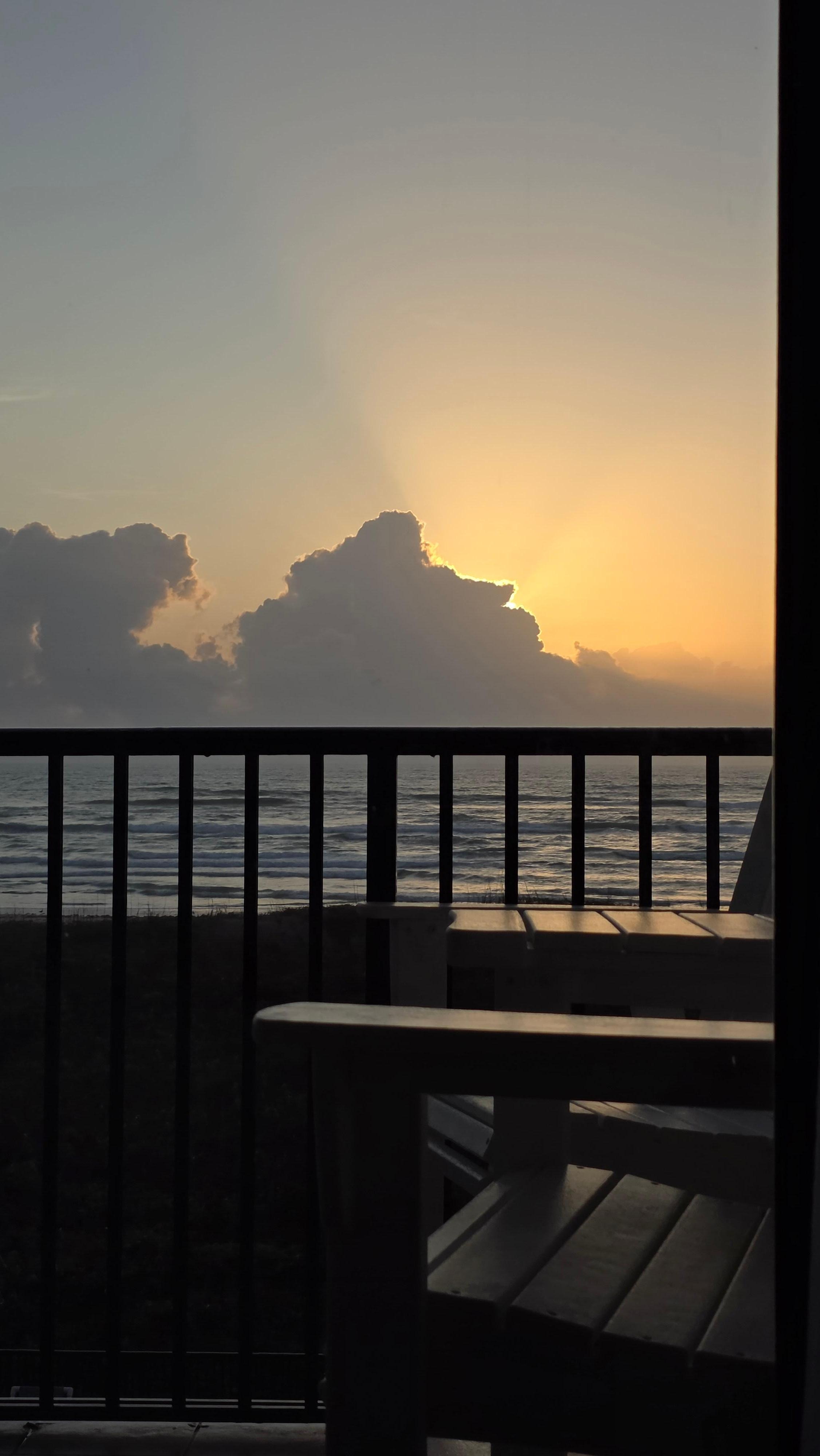 Sunrise while waking up in Master Bedroom