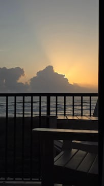 Sunrise while waking up in Master Bedroom