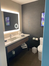 Great mirrors and lighting