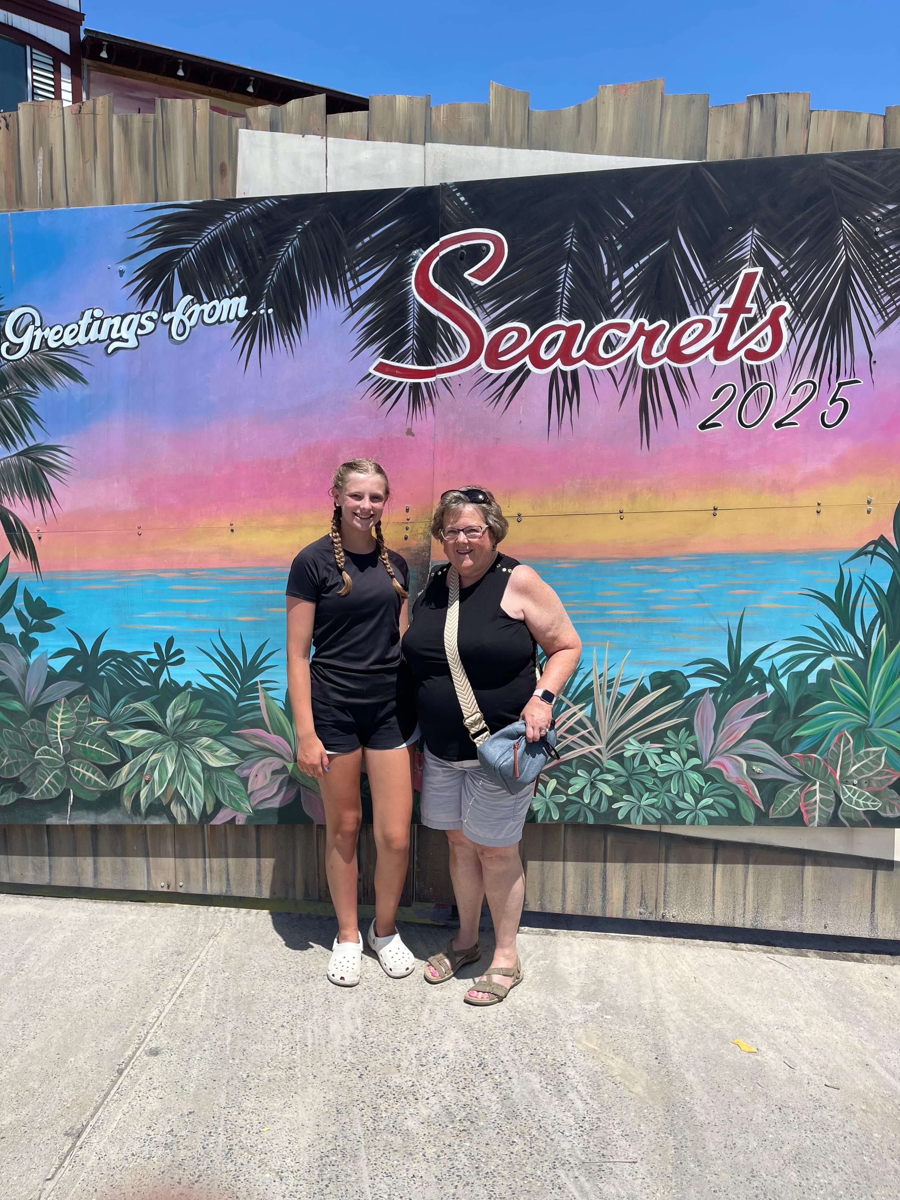 Grammy and granddaughter visiting seacrets for lunch!