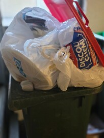 Rubbish bins overflowing on arrival