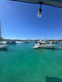 A view from the rooftop area of the boat
