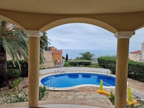 Terrace and pool.