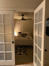 View from living room to one of the bedrooms