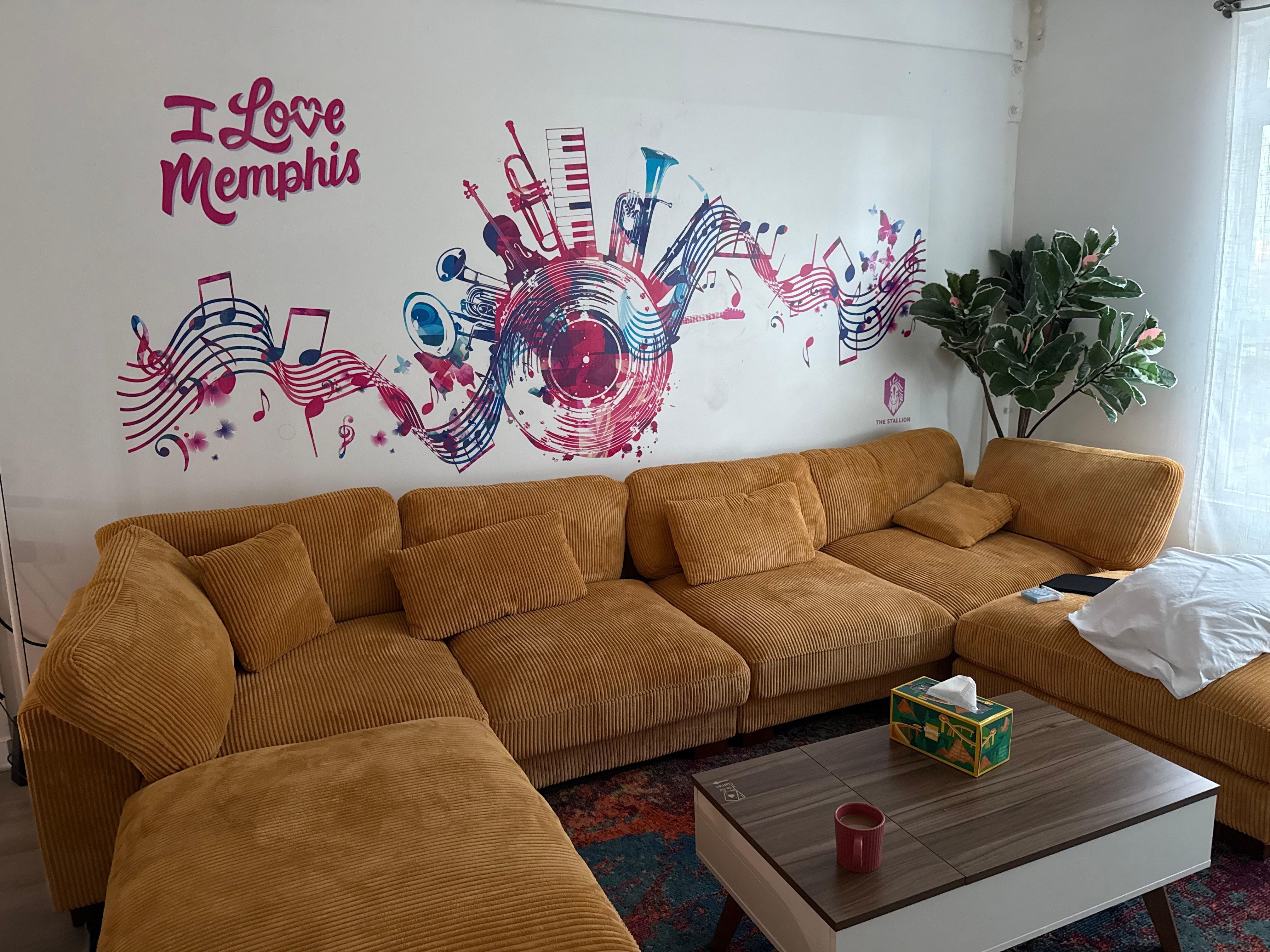 Very comfy and vibrant living room