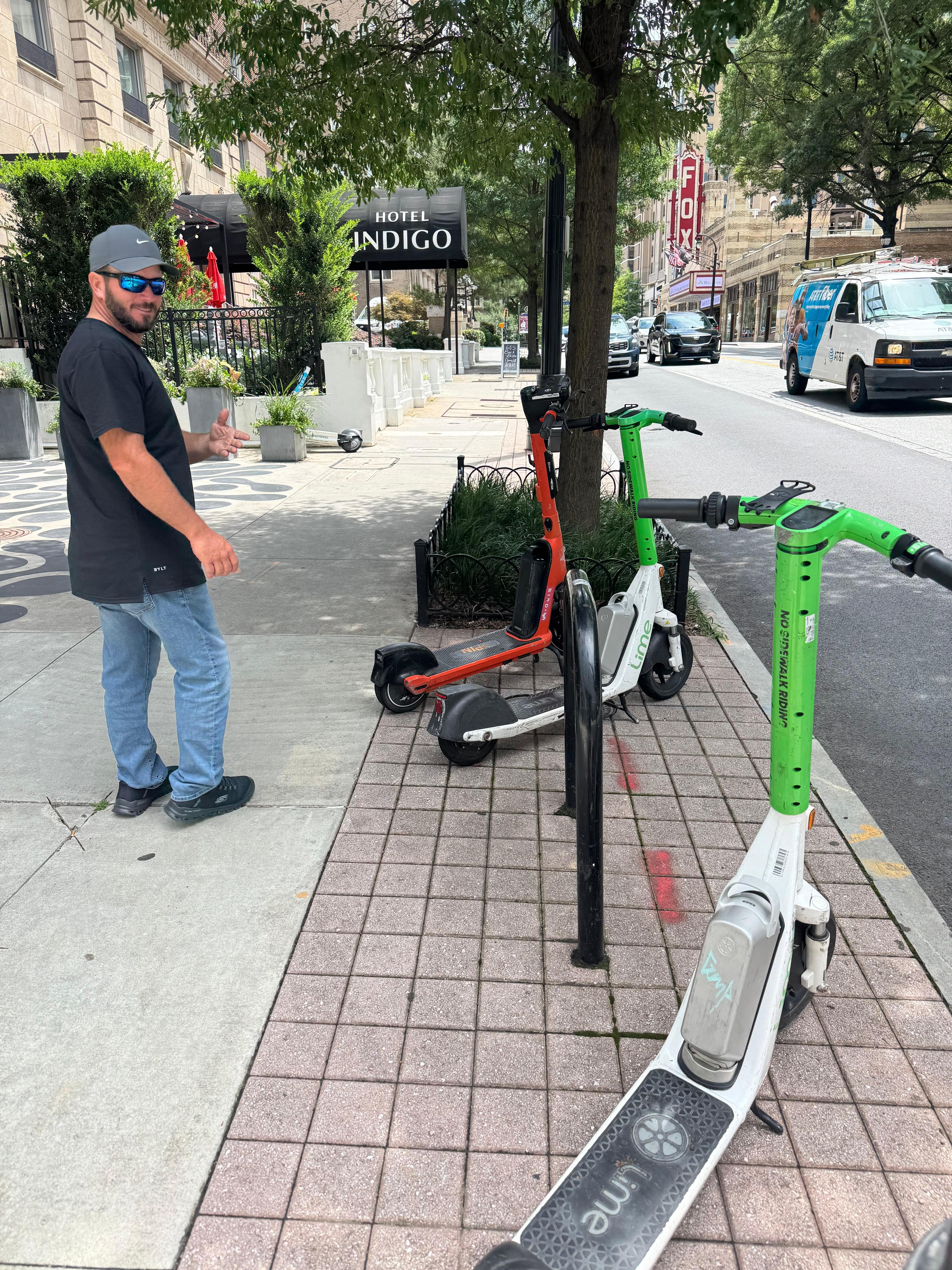 Convenient scooters. Use either uber,Lyft type apps. $.48 a minute tho.
