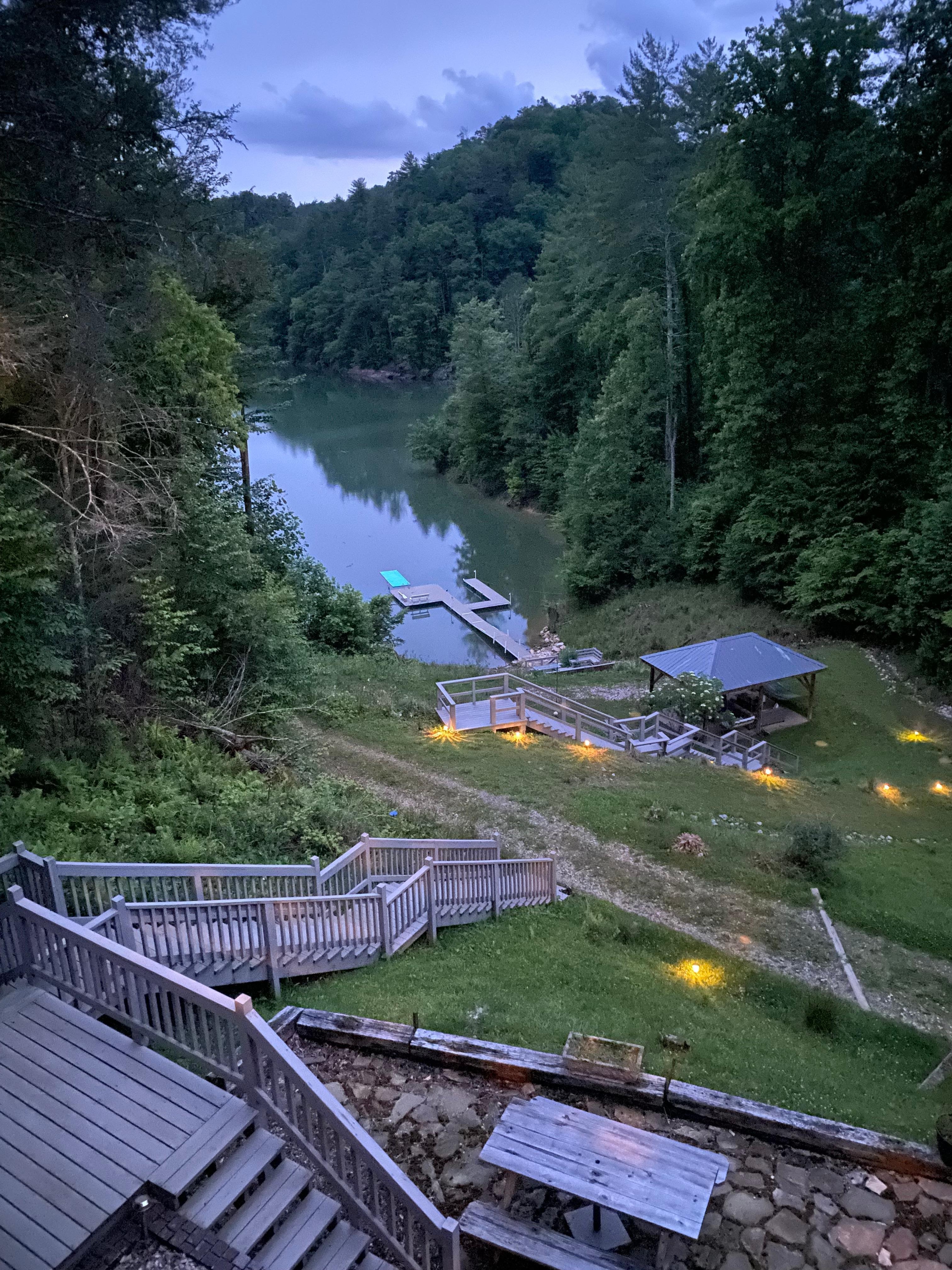 Backyard view of the lake.