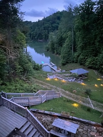 Backyard view of the lake.