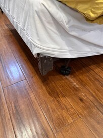 Bed frame bare metal corner