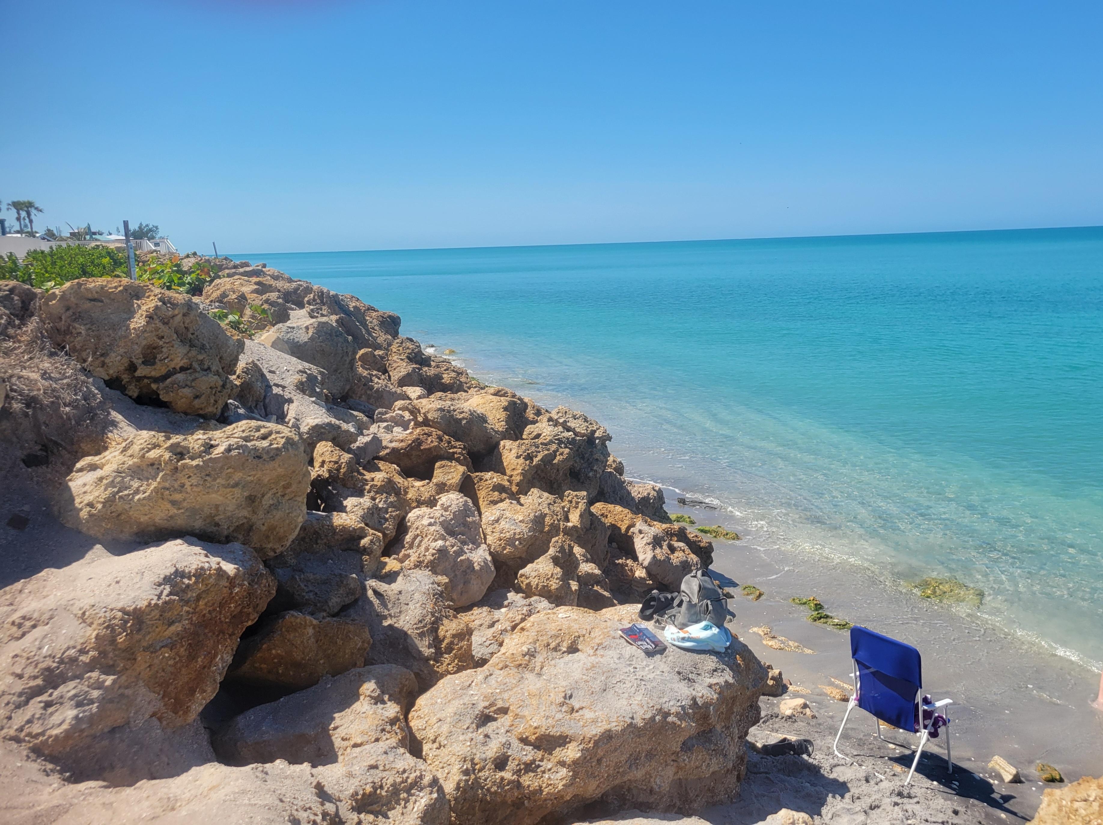 Private beach access at high tide