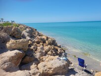 Private beach access at high tide