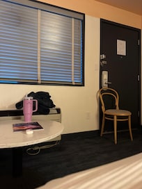 Having to barricade the door because of an unknown man trying to come inside.