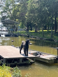 Norman on the dock waiting to get in our fishing boat!