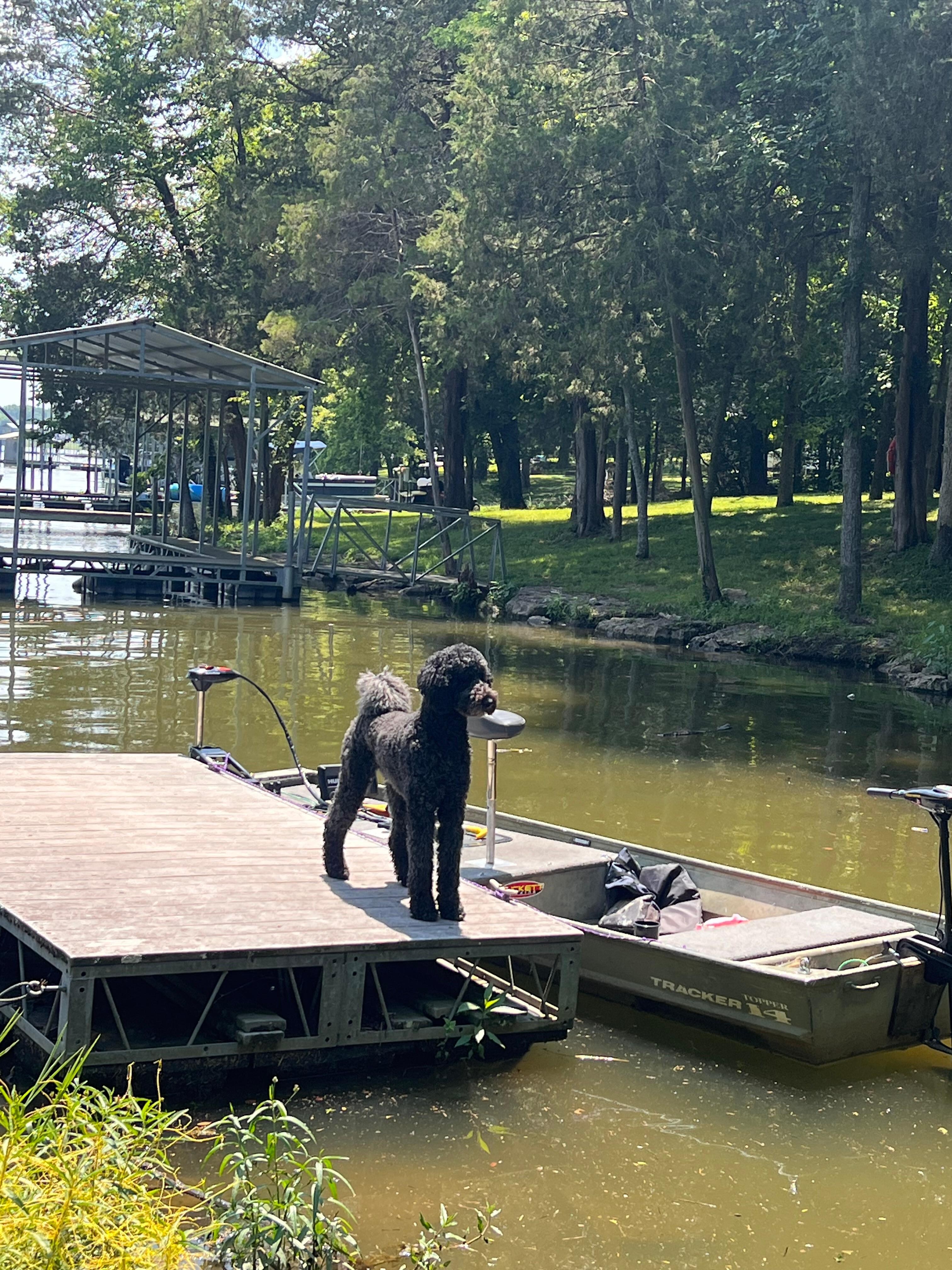 Norman on the dock waiting to get in our fishing boat!