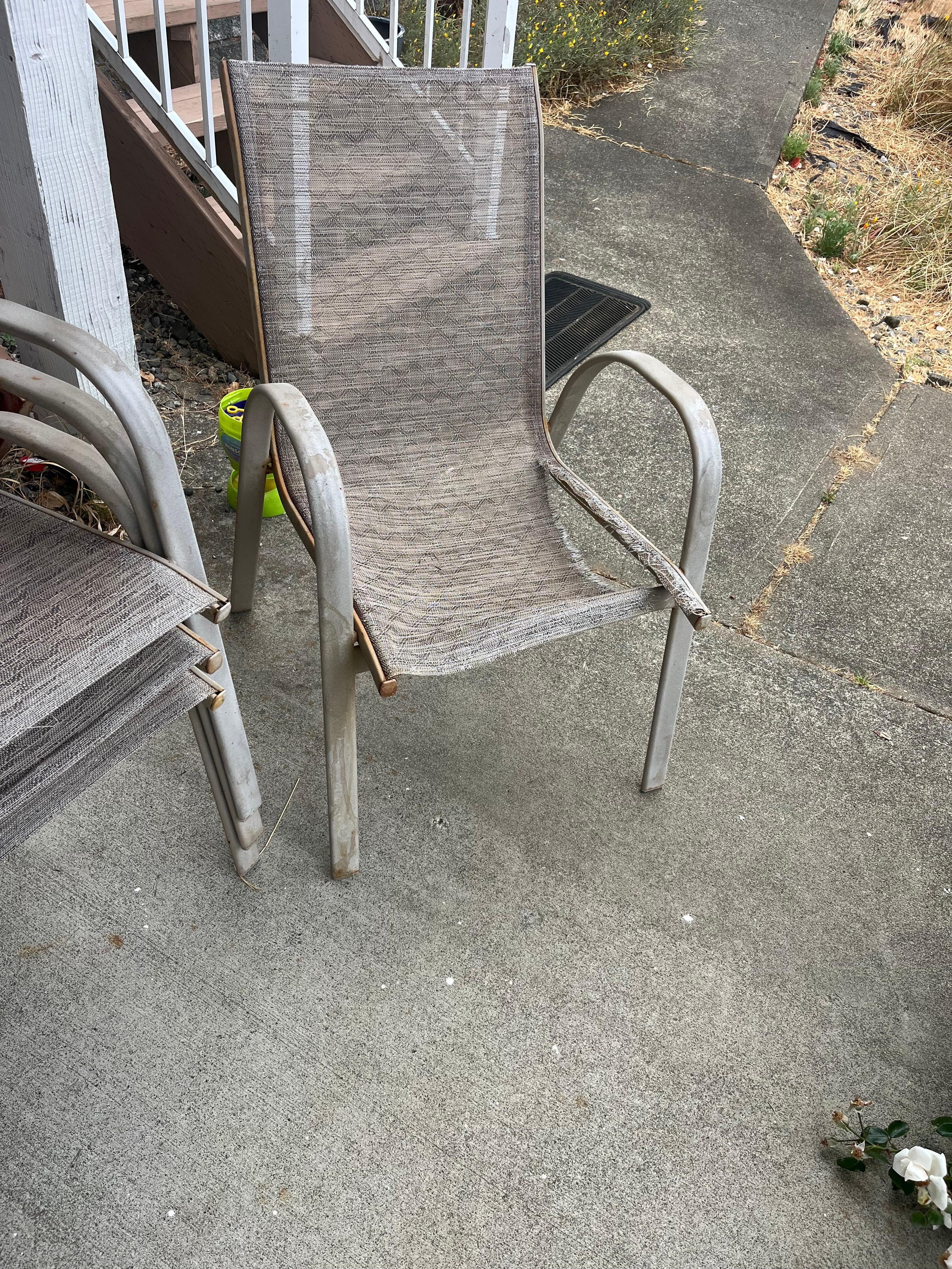 One example of broken down furniture.