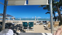 Private beach, plenty of space, attentive service