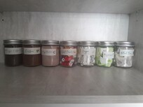 Nicely presented teas and coffee, etc.