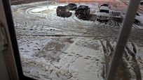This is a picture of the un-maintained parking lot after the snow storm